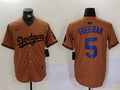 Men's Los Angeles Dodgers Freddie Freeman Brown Game Player Jersey