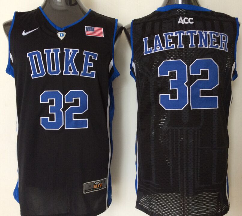 Men's Duke Blue Devils Christian Laettner Black Player Jersey