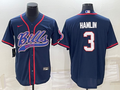 Men's Buffalo Bills Damar Hamlin Navy Game Jersey Joint Edition