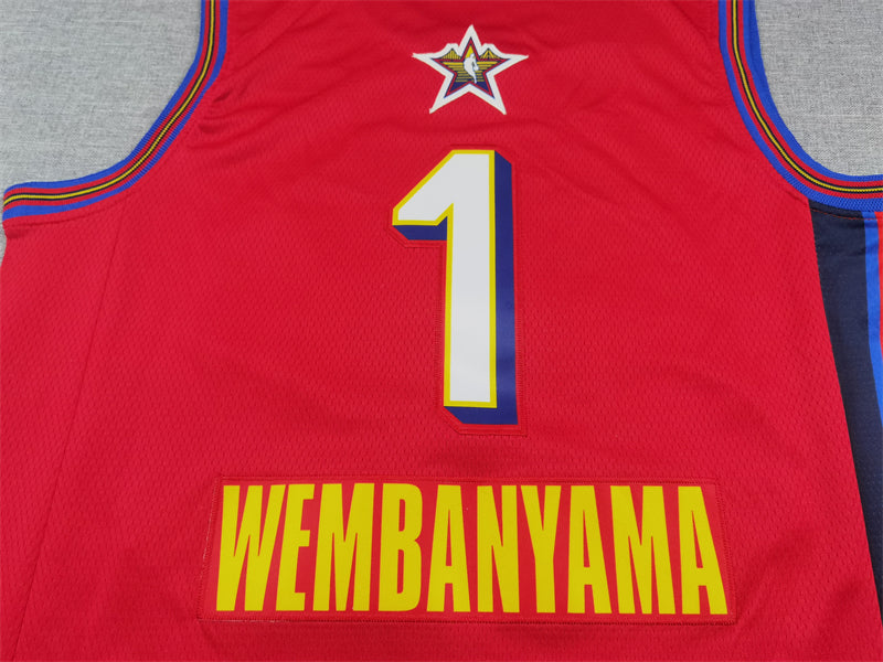 Men's San Antonio Spurs Victor Wembanyama Red 2025 NBA All-Star Game Swingman Player Jersey