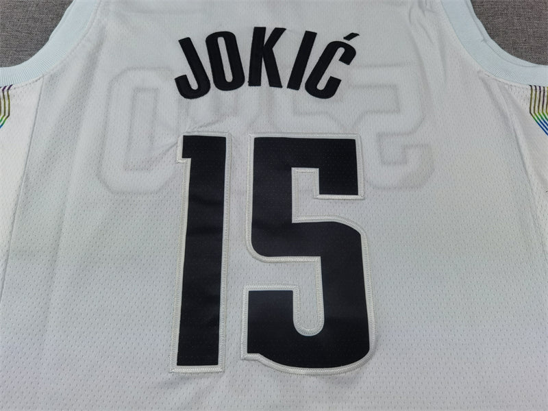 Men's Denver Nuggets Nikola Jokic White 2024/25 Swingman Player Jersey - City Edition