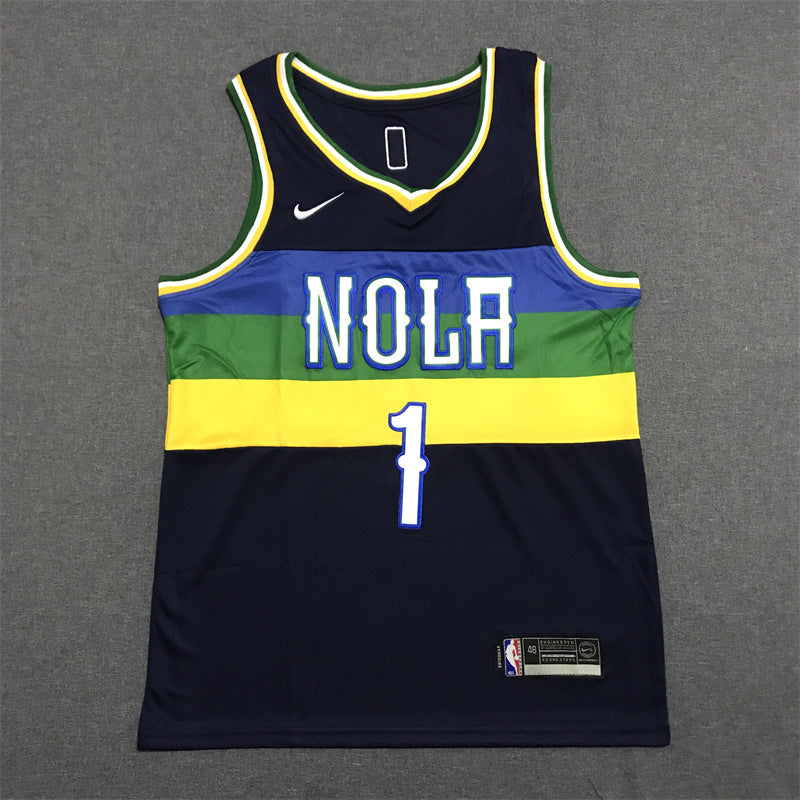 Men's New Orleans Pelicans Zion Williamson Navy Swingman Jersey
