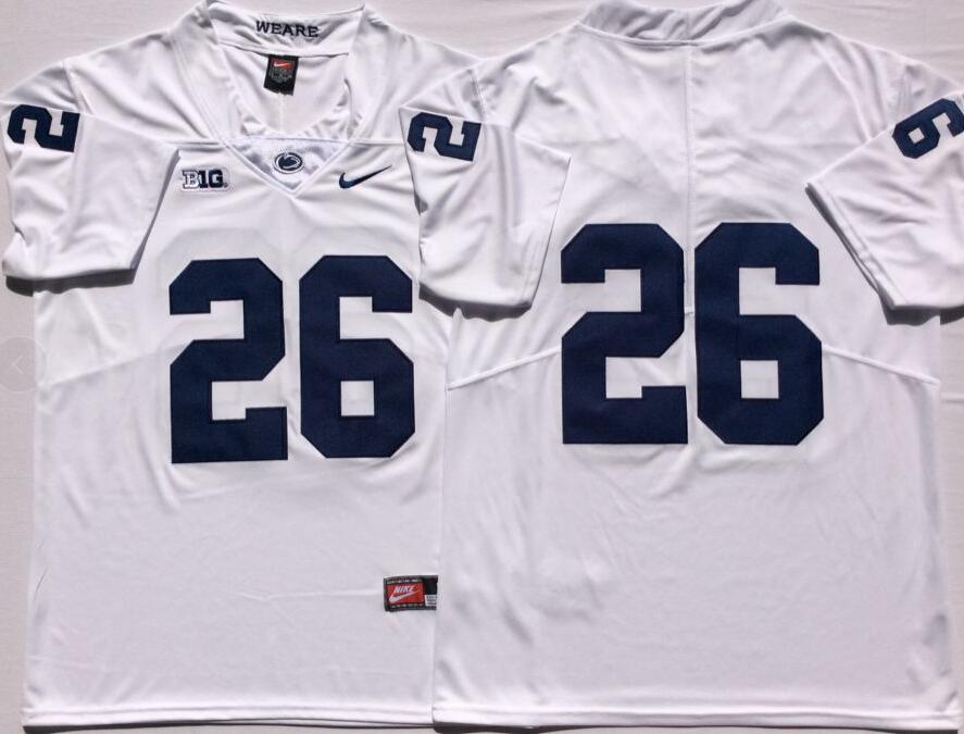 Men's Penn State Nittany Lions John Saquon Barkley White Team Game Jersey