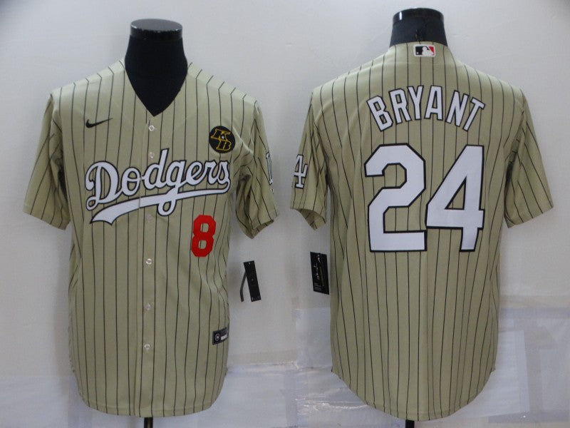 Men's Los Angeles Dodgers Kris Bryant -24 Gold Replica Baseball Jersey