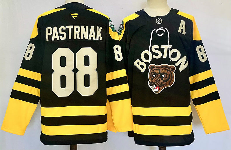 Men's Boston Bruins David Pastrnak Fanatics Black Player Game Jersey