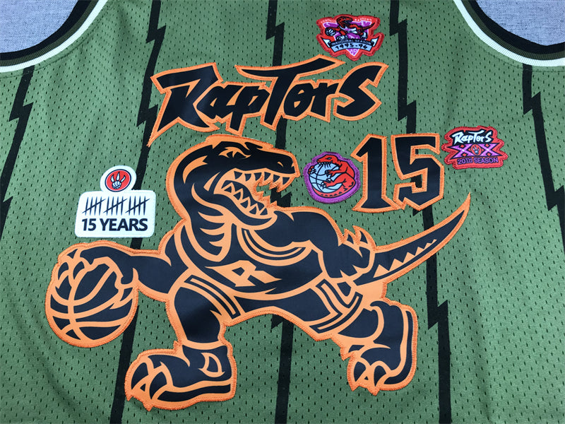 Men's Toronto Raptors Vince Carter Army Green 1998-99 Hardwood Classics Swingman Jersey
