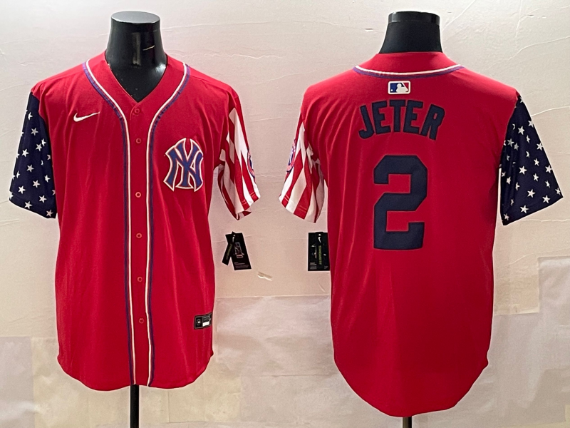 Men's New York Yankees Derek Jeter Red Limited Player Jersey