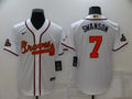 Men's Atlanta Braves Dansby Swanson White Replica Game Jersey