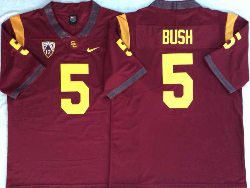 Men's USC Trojans Reggie Bush Cardinal Player Game Jersey