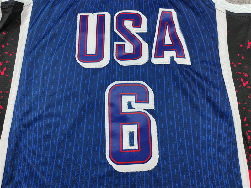 Men's 2024 USA Dream Team LeBron James Navy Authentic Player Jersey