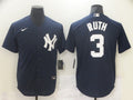 Men's New York Yankees Babe Ruth Navy Replica Baseball Jersey