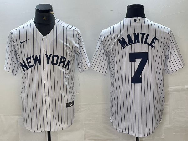 Men's New York Yankees Mickey Mantle White Limited Jersey