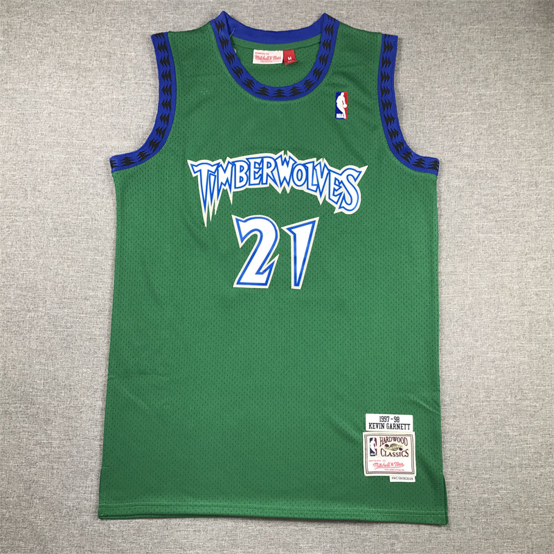 Men's Minnesota Timberwolves Kevin Garnett Green Hardwood Classics Swingman Jersey