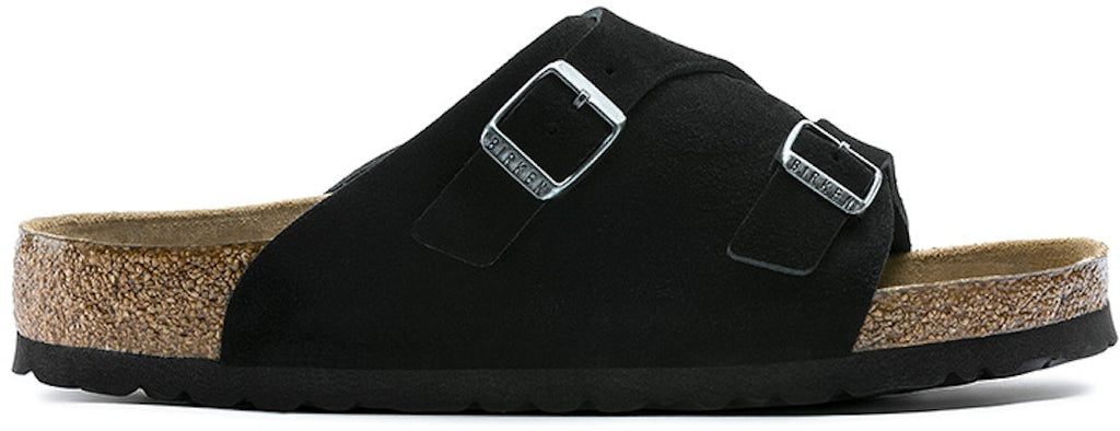Birkenstock Zrich Soft Footbed Suede Leather 1009528 Black Sandals