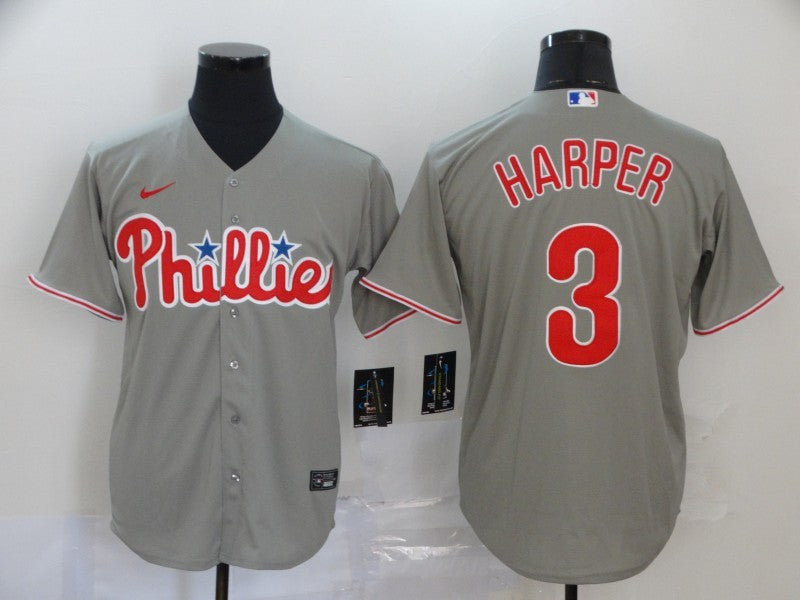 Men's Philadelphia Phillies Bryce Harper Majestic Jersey Gray
