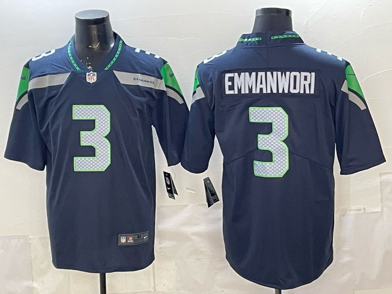Men's Seattle Seahawks Nick Emmanwori Navy Game Jersey