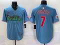 Men's Philadelphia Phillies Trea Turner Blue Player Jersey