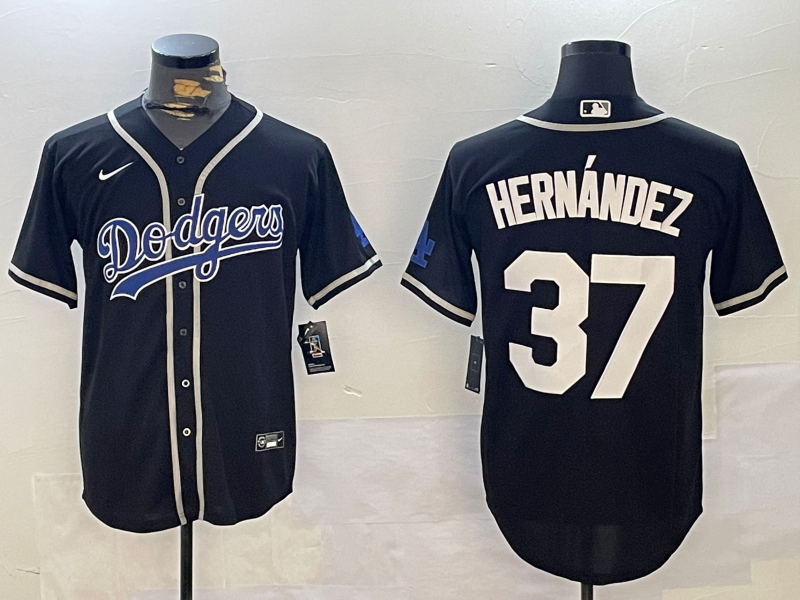 Men's Los Angeles Dodgers Teoscar Hernandez Black Player Jersey