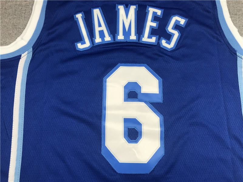 Men's Los Angeles Lakers LeBron James Blue Hardwood Classic Swingman Jersey