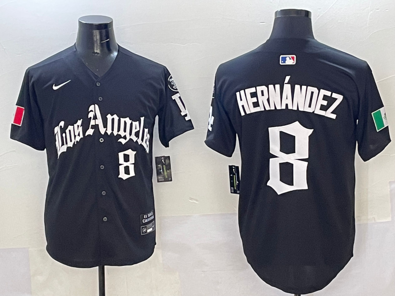Men's Los Angeles Dodgers Enrique Hernandez Black Team Game Player Jersey
