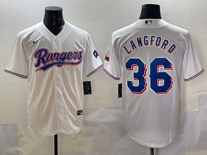 Men's Texas Rangers Wyatt Langford White Home Limited Player Jersey