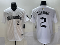 Men's Milwaukee Brewers Brice Turang White Replica Player Jersey