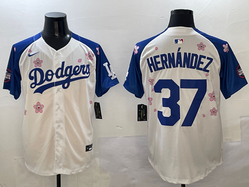 Men's Los Angeles Dodgers Teoscar Hernandez White Player Game Jersey
