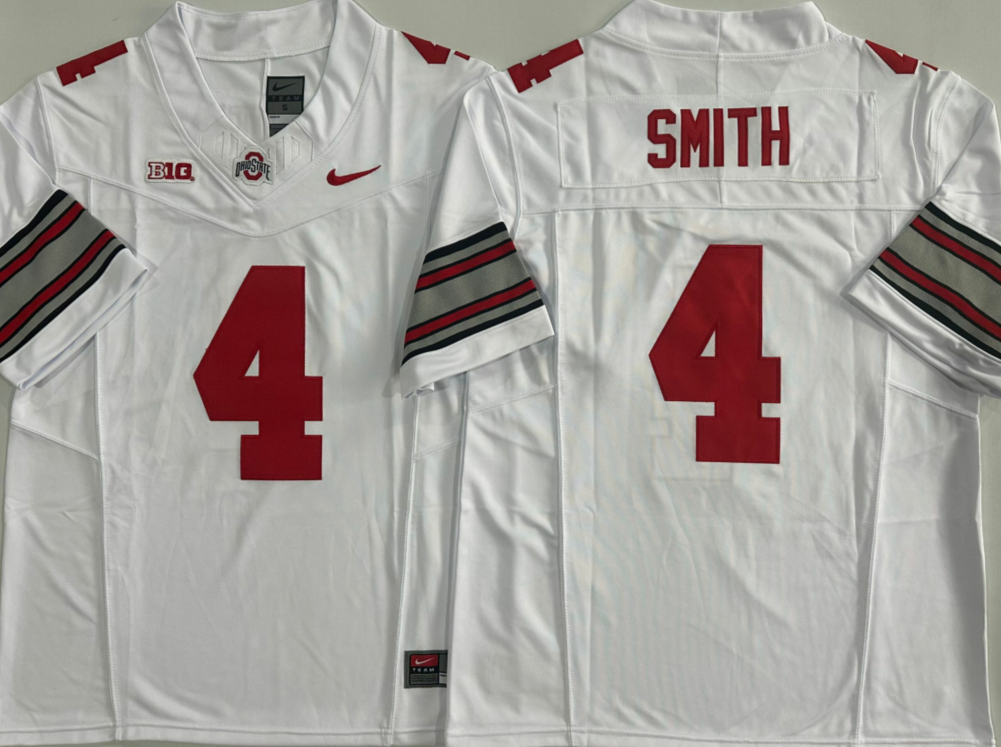 Men's Ohio State Buckeyes Jeremiah Smith White Player Jersey