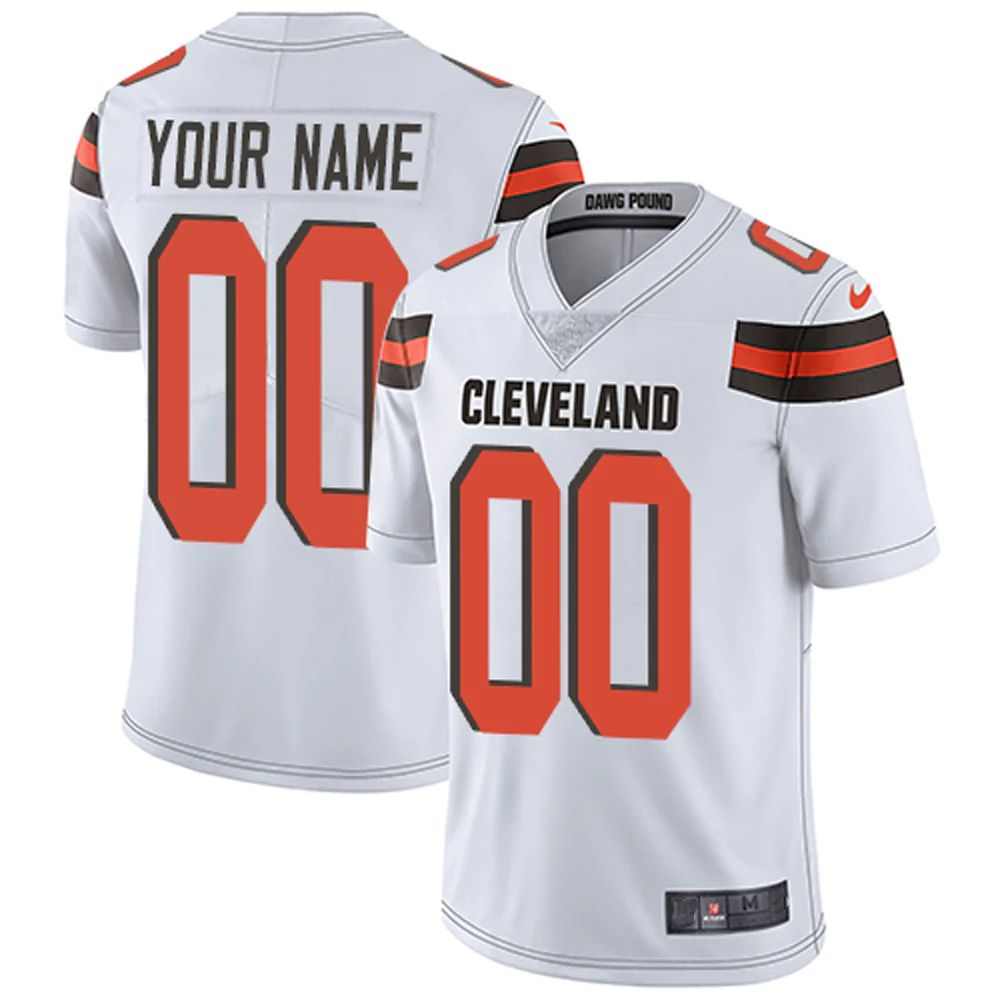 Men's Cleveland Browns White Custom Player Jersey