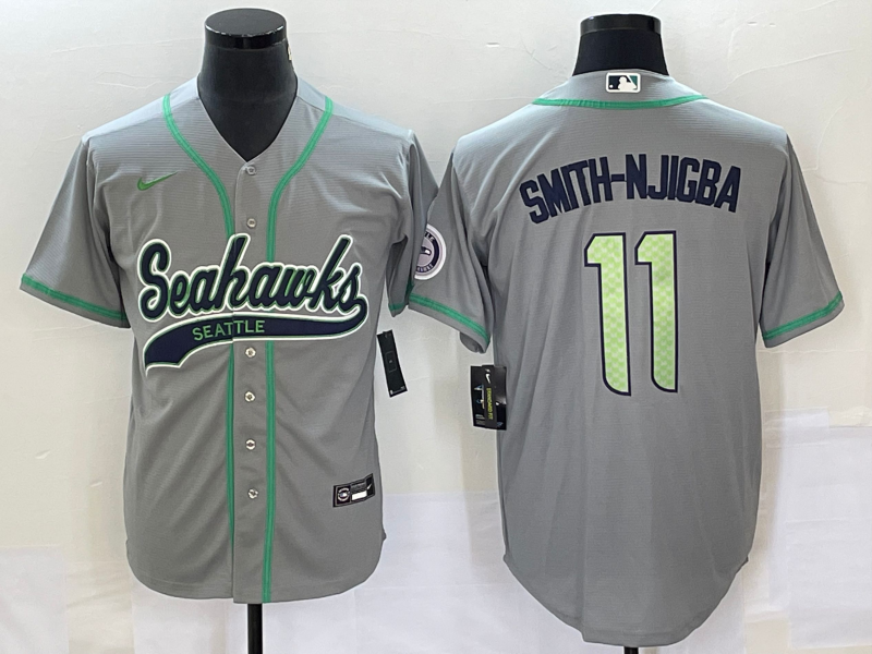 Men's Seattle Seahawks Jaxon Smith-Njigba Gray Game Jersey Joint Edition