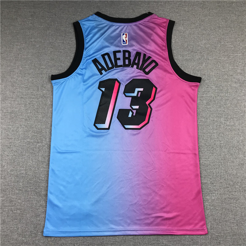 Men's Miami Heat Bam Adebayo Pink/Blue 2020/21 Swingman Jersey ¨C City Edition