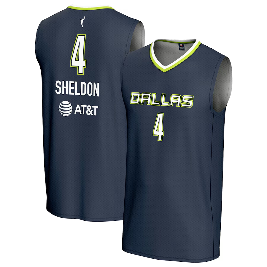 Men's Dallas Wings Jacy Sheldon Navy Player Jersey