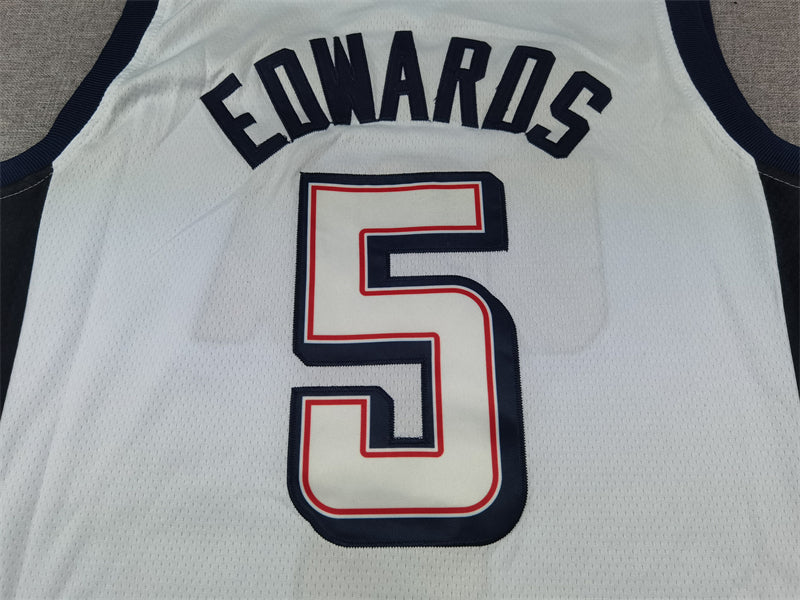 Men's 2024 USA Dream Team Anthony Edwards White Authentic Player Jersey