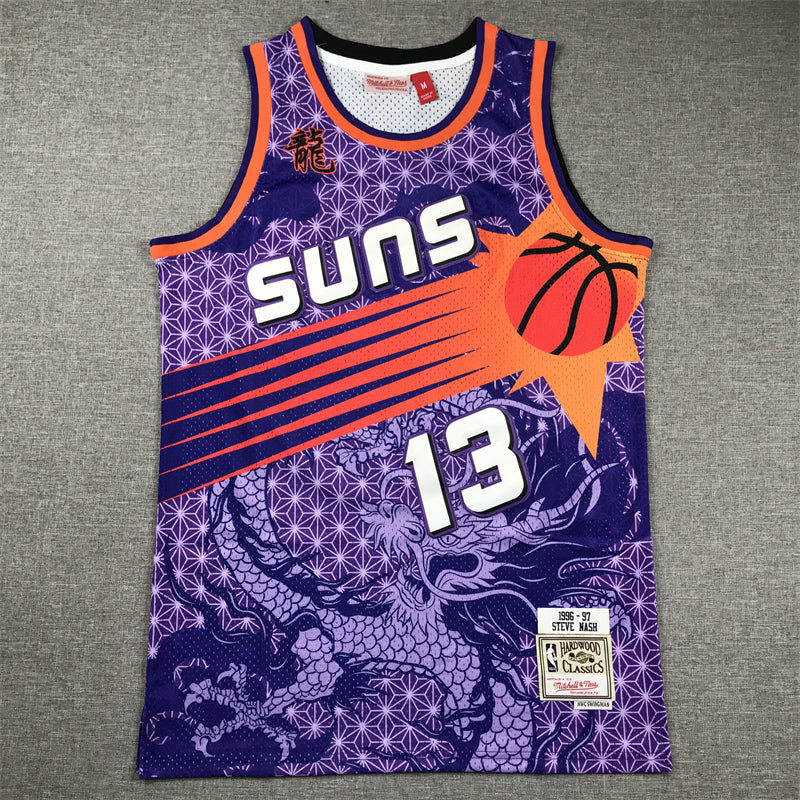 Men's Phoenix Suns Steve Nash Purple Year of Dragon Edition Swingman Jersey