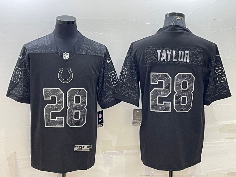 Men's Indianapolis Colts Jonathan Taylor Black RFLCTV Limited Jersey