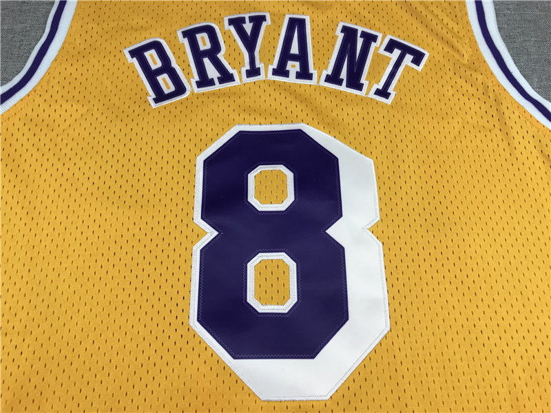 Men's Los Angeles Lakers Kobe Bryant 1996-97 Yellow Hardwood Classics Authentic Jersey