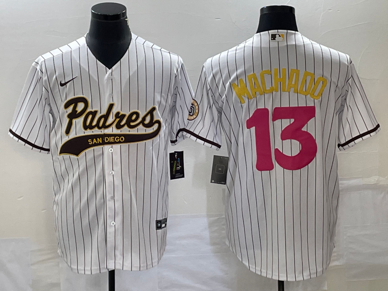 Men's San Diego Padres Manny Machado White Replica Player Jersey Joint Edition