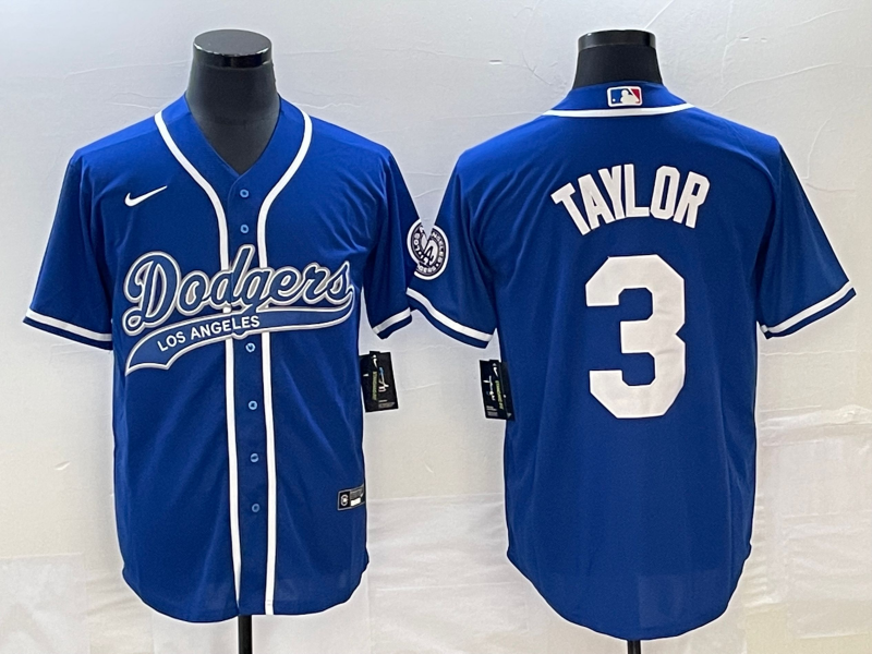 Men's Los Angeles Dodgers Chris Taylor Royal Player Jersey Joint Edition