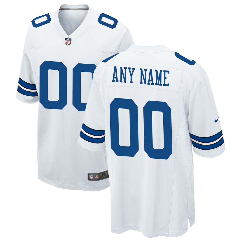 Men's Dallas Cowboys White Custom Game Jersey