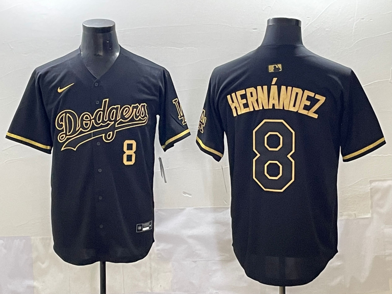 Men's Los Angeles Dodgers Enrique Hernandez Black Team Player Game Jersey