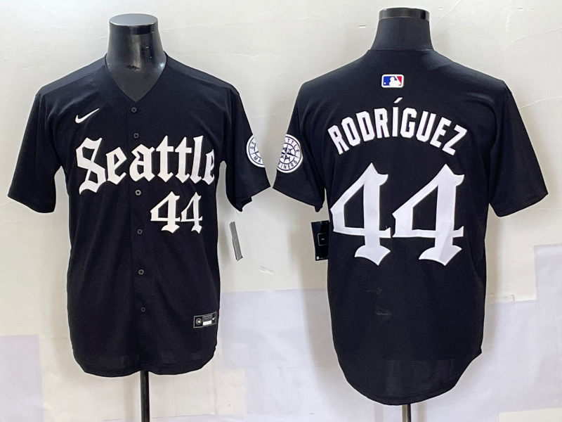 Men's Seattle Mariners Julio Rodriguez Black Replica Player Jersey
