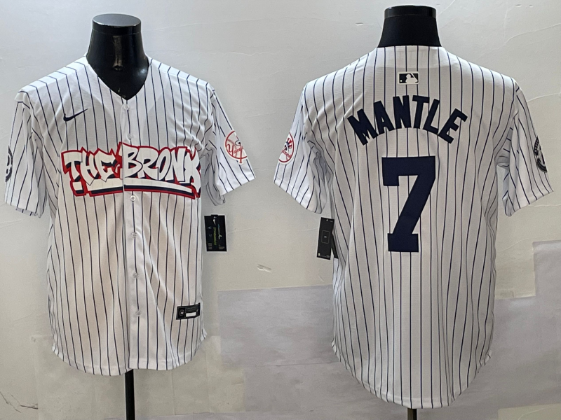 Men's New York Yankees Mickey Mantle White Limited Player Jersey