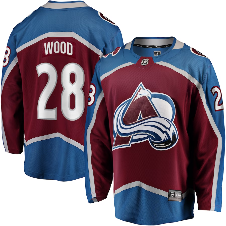 Men's Colorado Avalanche Miles Wood Maroon Home Breakaway Jersey