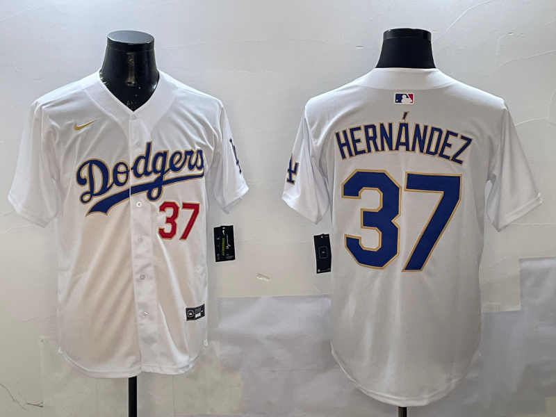 Men's Los Angeles Dodgers Teoscar Hernandez White Replica Game Jersey