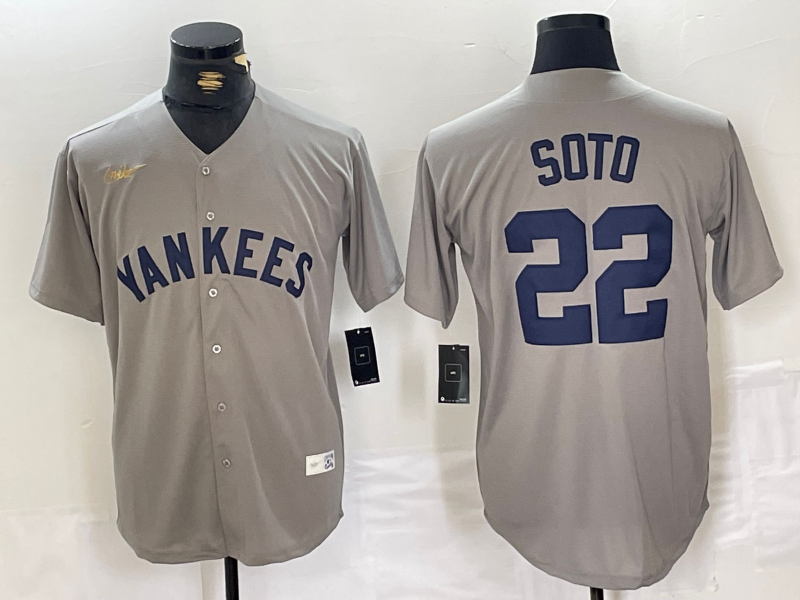 Men's New York Yankees Juan Soto Gray Road Cooperstown Collection Player Jersey