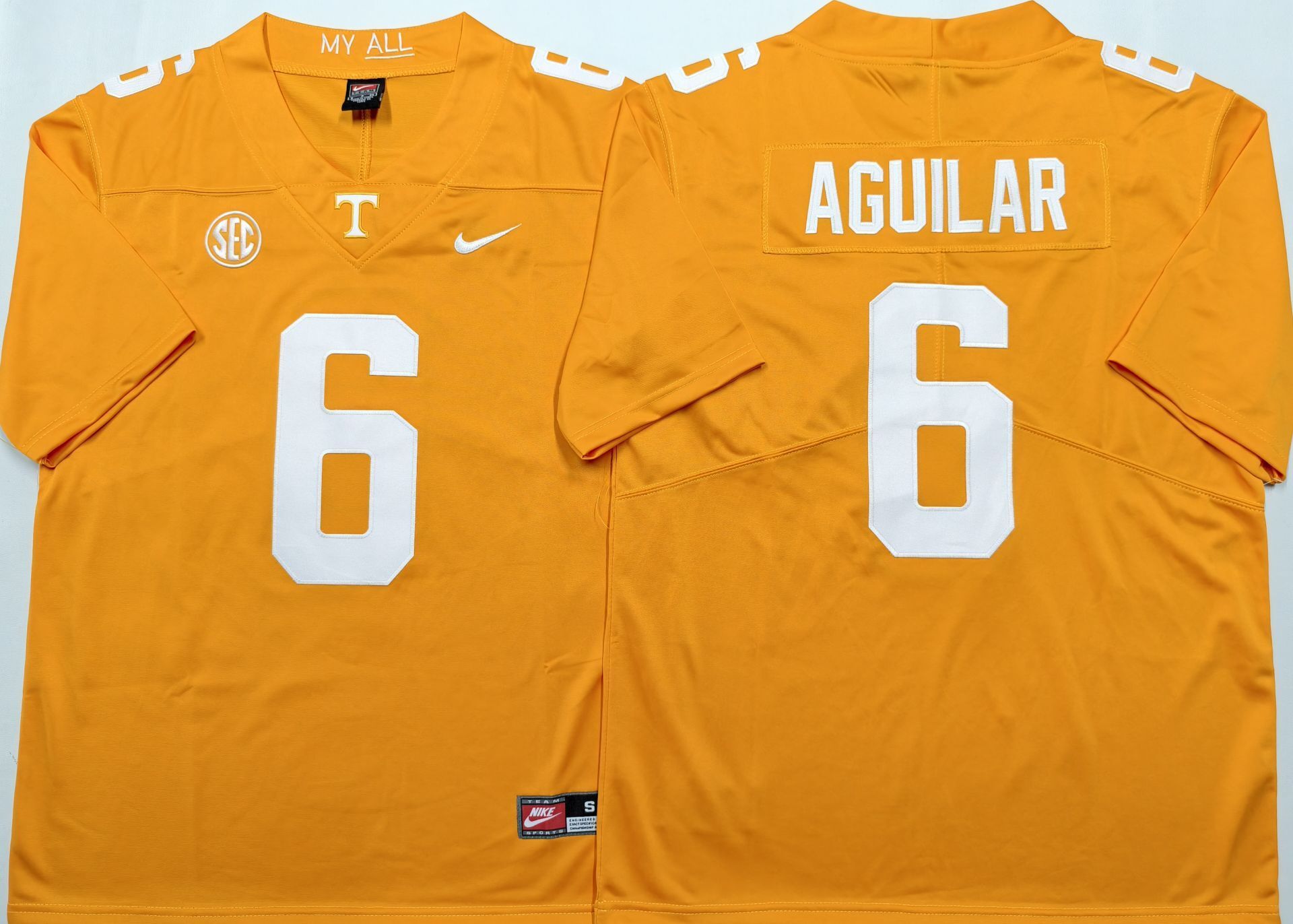 Men's Tennessee Volunteers Joey Aguilar Orange Game Jersey