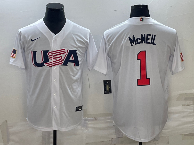 Men's 2023 World Baseball Classic Jeff McNeil USA White Jersey