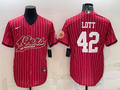 Men's San Francisco 49ers Ronnie Lott Red Player Jersey Joint Edition