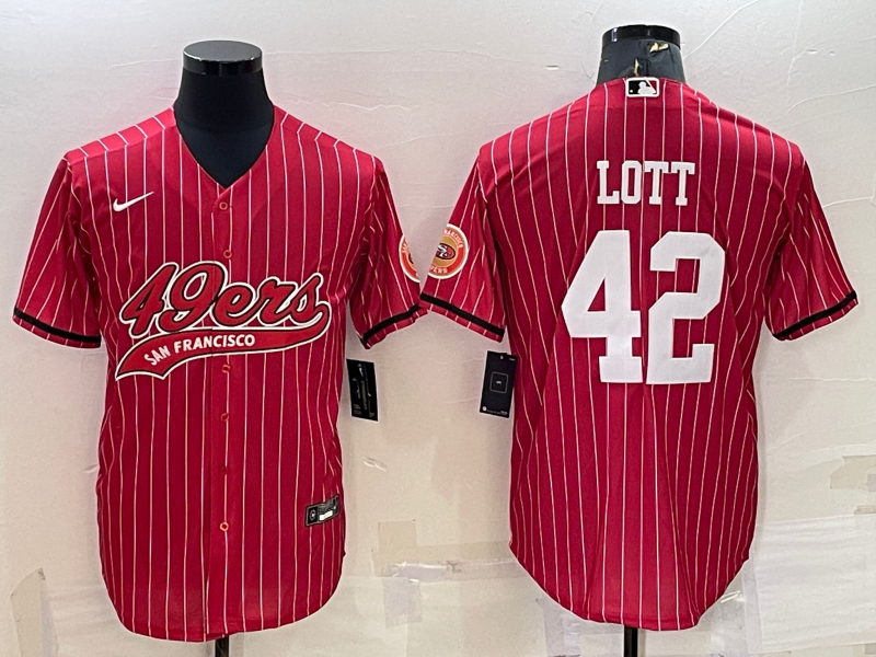 Men's San Francisco 49ers Ronnie Lott Red Player Jersey Joint Edition