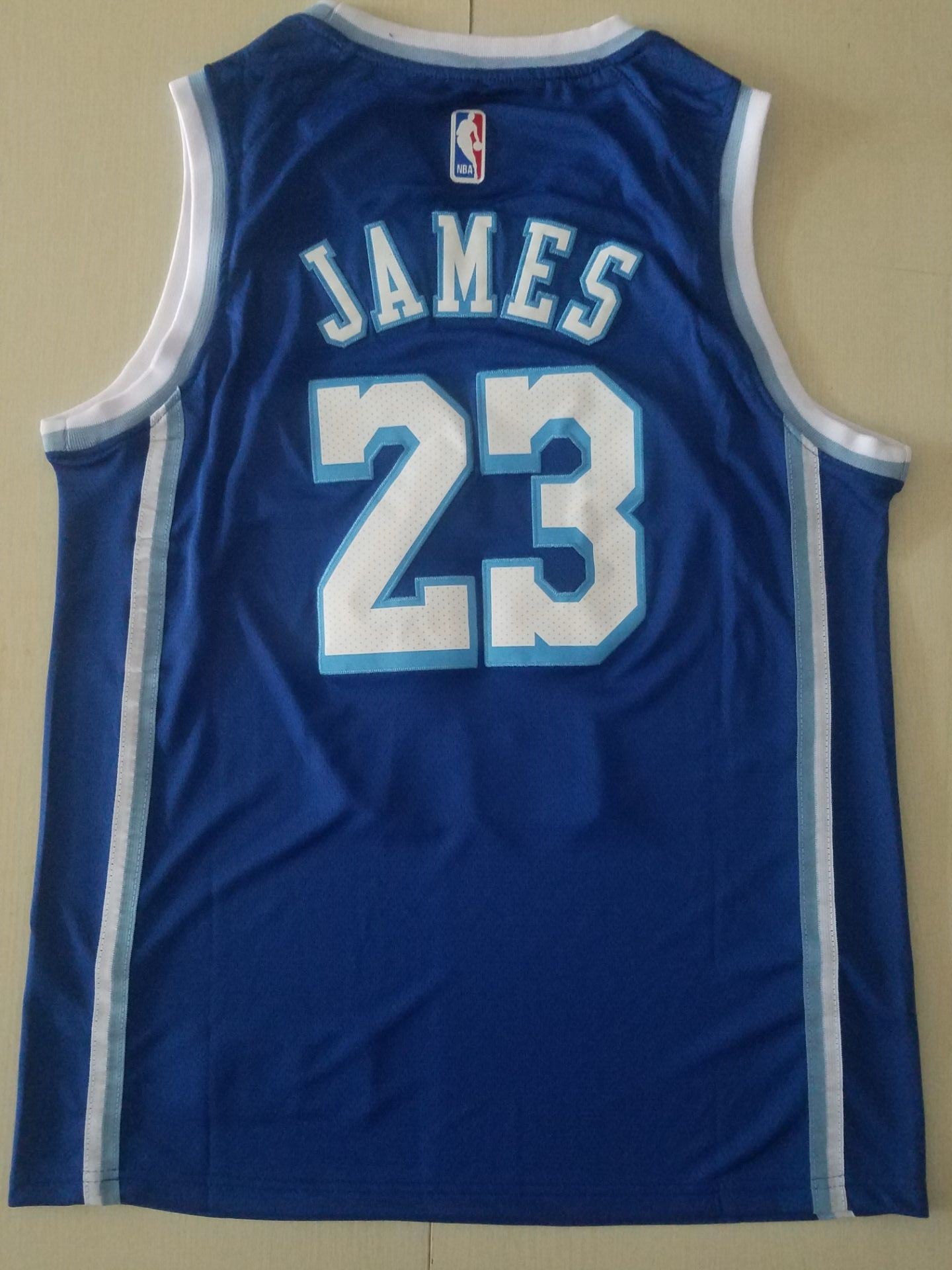 Men's Los Angeles Lakers LeBron James NBA Blue Swingman Jersey
